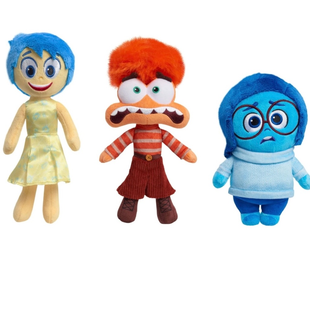 Disney Inside Out 2 Movie Anxiety Joy Sadness Talking Plush Dolls 8-9" Set 3